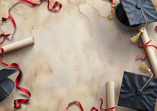 Graduation Announcement High School College University Card Commencement 5 x 7 Background Image	
