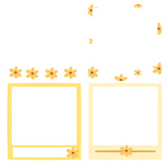 sunflower polaroid frame border