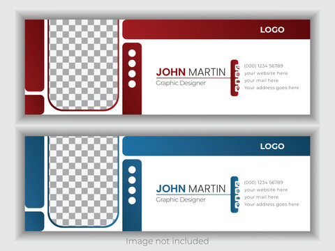 Modern and clean with eye catching email; signature design with two color combo package.