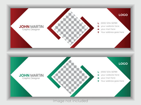 Modern and clean with eye catching email; signature design with two color combo package.