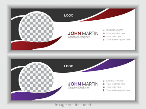 Modern and clean with eye catching email; signature design with two color combo package.
