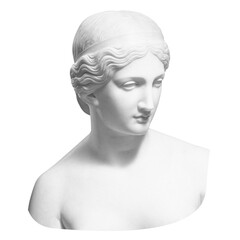 Greek Goddess sculpture png sticker, black and white cut out on transparent background