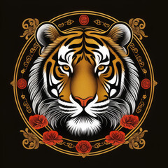 Fototapeta premium white tiger head, tiger head vector, white tiger face, tiger head silhouette