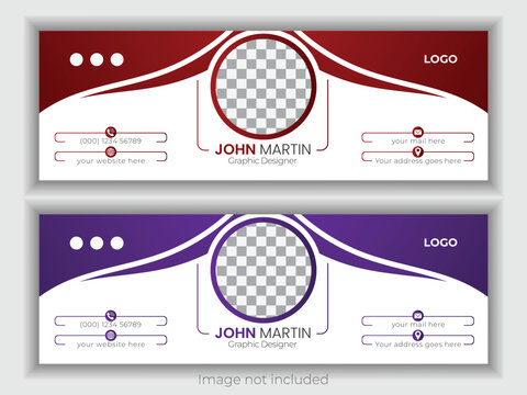 Modern and clean with eye catching email; signature design with two color combo package.
