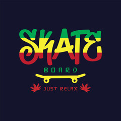 Skateboard illustration and typography, perfect for t-shirts, hoodies, prints etc.