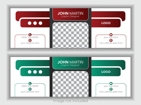 Modern and clean with eyecatching email; signature design with two color combo package.