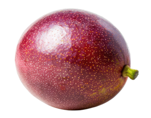 One whole passion fruit isolated on transparent background