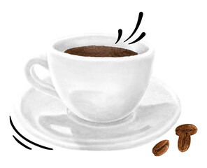 Espresso coffee cup  png sticker, transparent background
