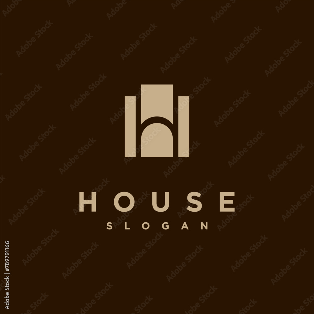 Canvas Prints Hotel logo design, House logo, letter H logo