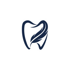 Dental logo, Feather logo design