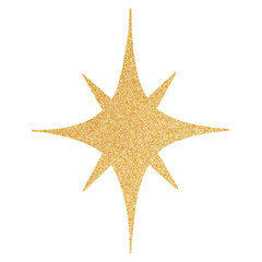 Fototapeta na wymiar Png gold sparkling star, transparent background