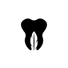 Tooth logo with feather silhouette