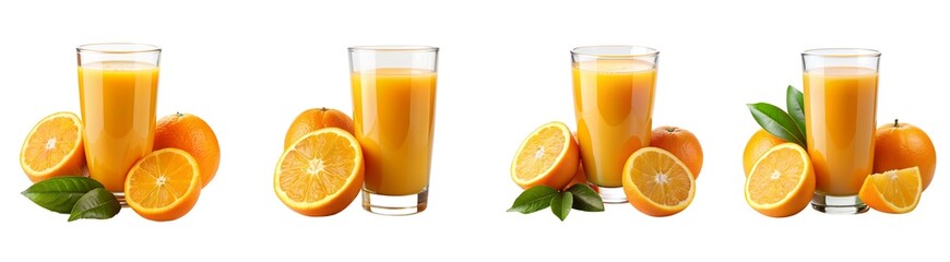 set of orange juice - juicy, juice, drink, liquid isolated on transparent background