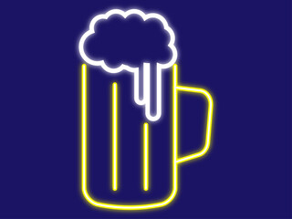 ビールジョッキのネオンサイン