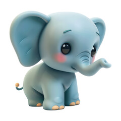 cute baby elephant soft toy on transparent background