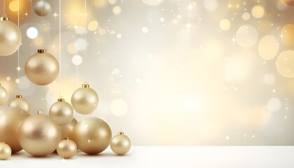 Naklejka na ściany i meble christmas background with golden balls