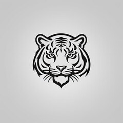 tiger head illustration, tiger head vector, tiger head icon, circle logo or icon tiger, tiger tatto, tatto