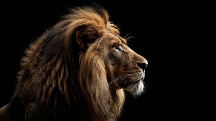 A lion with a dark background