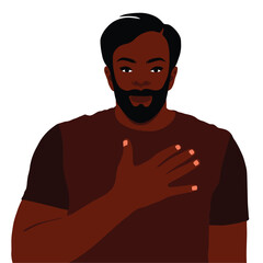 Modern fashionable black man in elegant art style vector