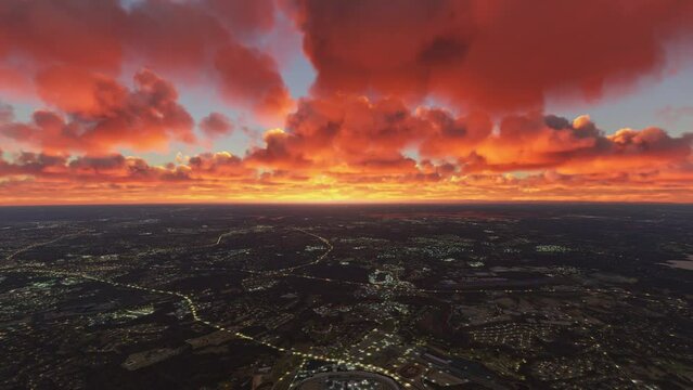 Sunset aerial view of Charlotte Motor in Concord - North Carolina. United States