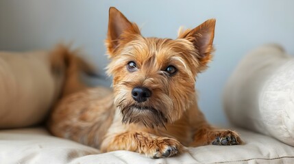 Norfolk Terrier Guide: Grooming, Health, and Charm. Concept Dog Breeds, Pet Care, Grooming, Health, Charm