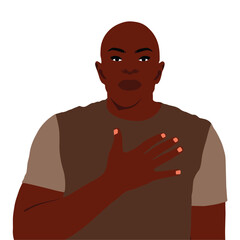 Bold stylish black man in elegant art style vector
