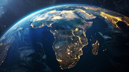 A photo of the Earth from space, showing the African continent.