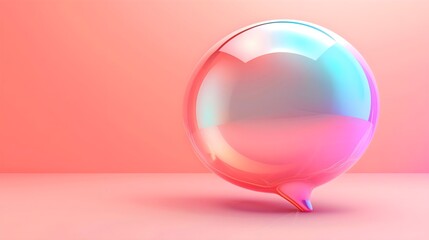 Colorful pastel colored 3D speech bubble, gloss, 3D, chat, communication, copy space, simple background