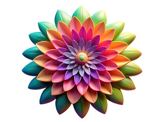 Mandala fractal design element with flower pattern