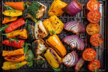 Roasted vegetables on air fryer rack