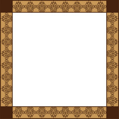 Brown vintage ornament frame border vector design