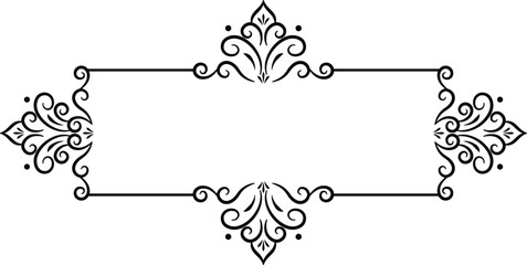 Vintage ornament frame. Decorative title frame border vector design