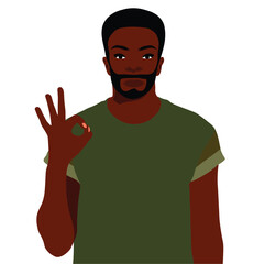 Afro black man in elegant art style vector