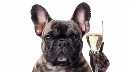 Frenchie looks a little tipsy after New Year's Eve party