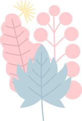 Colorful Pastel Plants Illustration