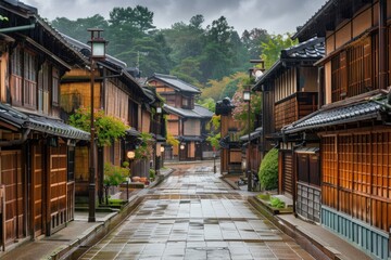 The historic streets of Kanazawa's Higashi Chaya district, where beautifully preserved tea houses transport visitors back in time to the Edo period.