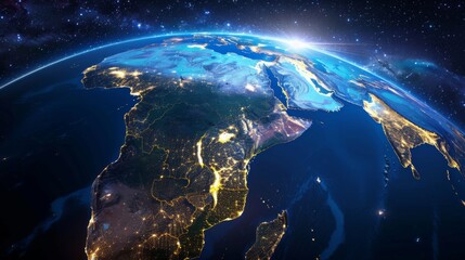 The Earth from space showing the African continent