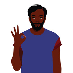 Modern fashionable black man in elegant art style vector