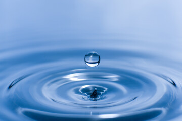 blue drop water , Liquid blue  water drop ripple background