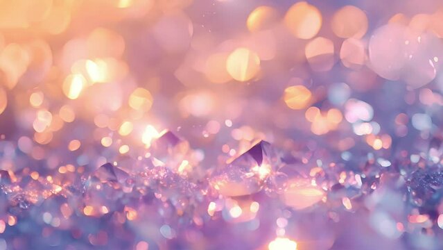 Softly blurred crystals glisten in the gentle light casting a tranquil and relaxing aura in this defocused background image. .