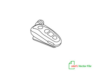 Portable earphones. Isolated vector icon. Headphone continuous single-line outline vector art drawing and simple one-line minimalist design. Air pods icon. Wireless symbol modern simple vector icon. 