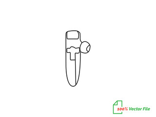 Portable earphones. Isolated vector icon. Headphone continuous single-line outline vector art drawing and simple one-line minimalist design. Air pods icon. Wireless symbol modern simple vector icon. 