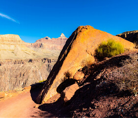 Rock Formations on The South Kaibab Trail Above The Colorado River, Grand Canyon National Park, Arizona, USA