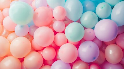 Vibrant birthday background: pastel pink balloon garland for kids celebration