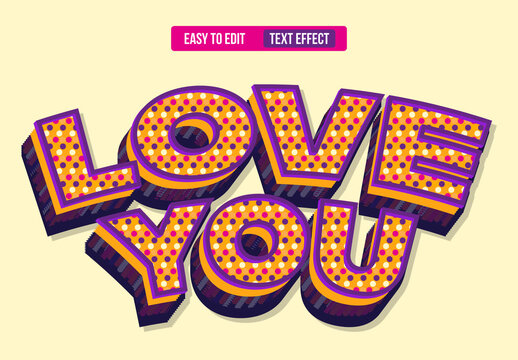 Love You Text Effect Design