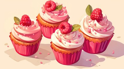 Indulge in a delightful choice between a cupcake or muffin topped with luscious pink cream and juicy raspberries Enjoy these delectable guilt free treats that are sugar free and good for yo