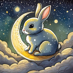 달 위에 올라탄 토끼