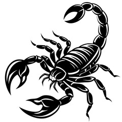 scorpion silhouette isolated on white background-vector illustration