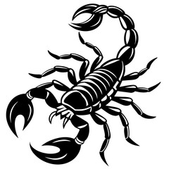 scorpion silhouette isolated on white background-vector illustration