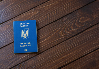 ukrainian passport and 100 euro banknotes
